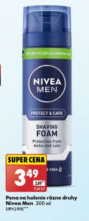 Pena na holenie rôzne druhy Nivea Men 300 ml