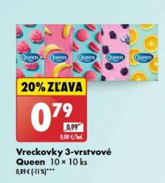 Vreckovky 3-vrstvové Queen 10 × 10 ks