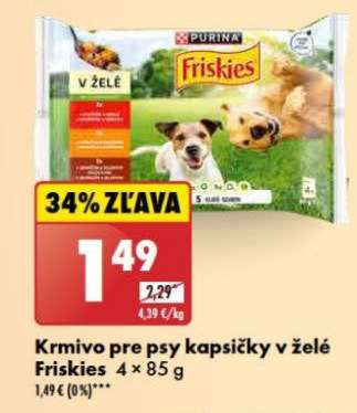 Krmivo pre psy kapsičky v želé Friskies 4 x 85 g