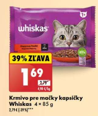 Krmivo pre mačky kapsičky Whiskas 4 x 85 g