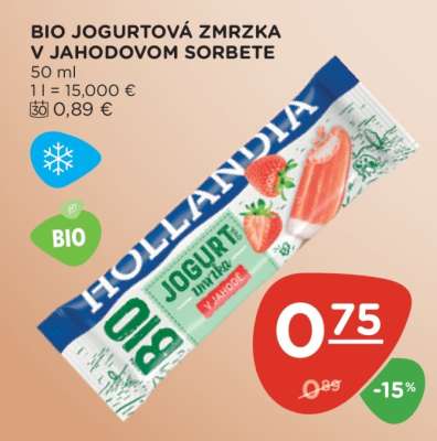 BIO Jogurtová zmrzka v jahodovom sorbete