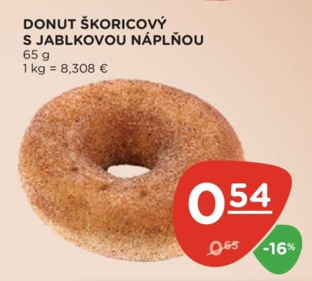 Donut škoricový s jablkovou náplňou