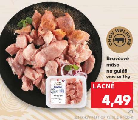 Bravčové mäso na guláš