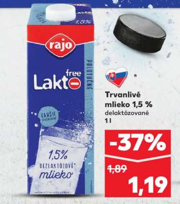 Trvanlivé mlieko 1,5 % delaktózované 1l