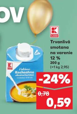 Trvanlivá smotana na varenie 12 %