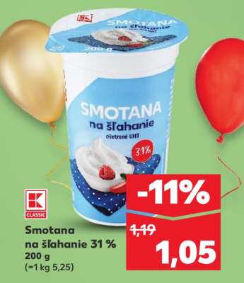 Smotana na šľahanie 31 %