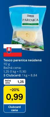 Tesco parenica neúdená