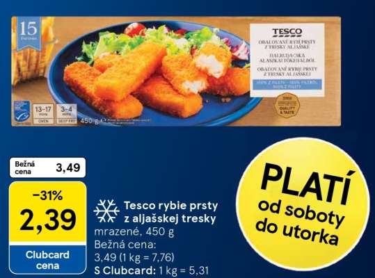 Tesco rybie prsty z aljašskej tresky