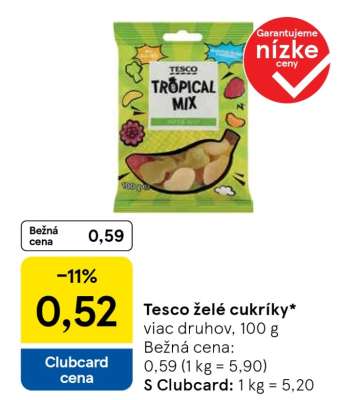 Tesco želé cukríky