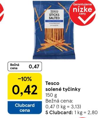 Tesco solené tyčinky