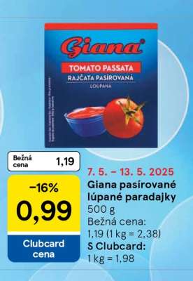 Giana pasírované loupané paradajky