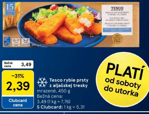 Tesco rybie prsty z aljašskej tresky