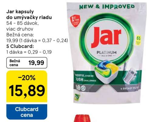 JAR KAPSULY DO UMÝVAČKY RIADU
