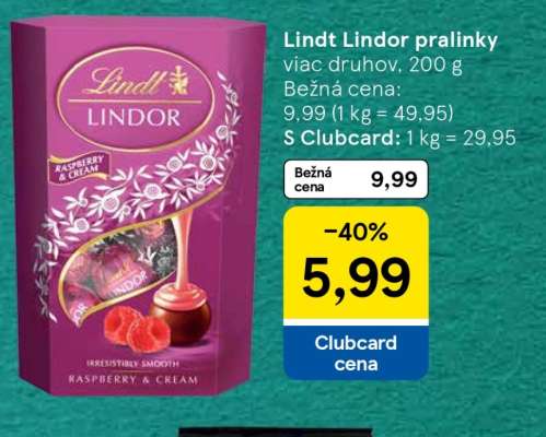 Lindt Lindor pralinky