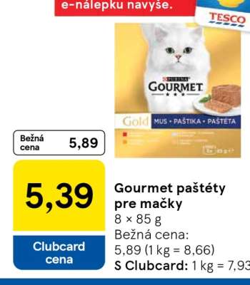 Gourmet paštéty pre mačky