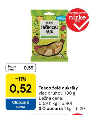 Tesco želé cukríky