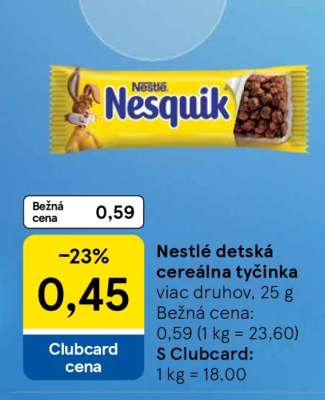 Nestlé detská cereálna tyčinka