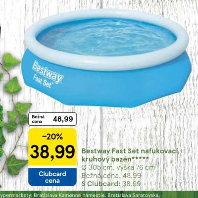 Bestway Fast Set nafukovací kruhový bazén