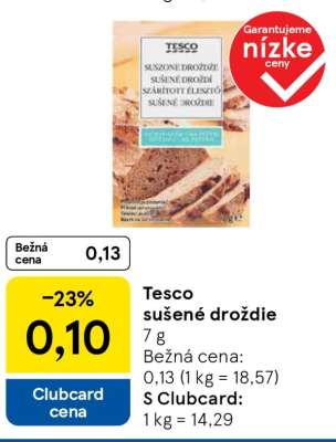 Tesco sušené droždie