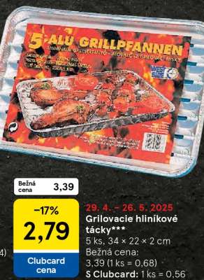 Grilovacie hliníkové tácky***
