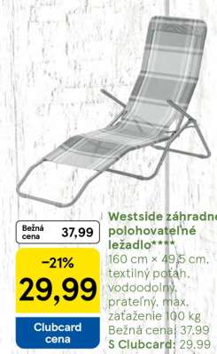 Westside záhradné polohovateľné ležadlo