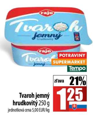 Tvaroh jemný hrudkovitý 250 g