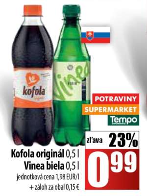 Kofola original 0,5 l Vinea biela 0,5 l