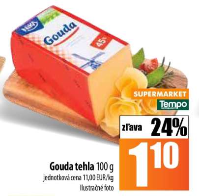 Gouda tehla 100 g