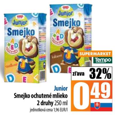 Junior Smejko ochutené mlieko