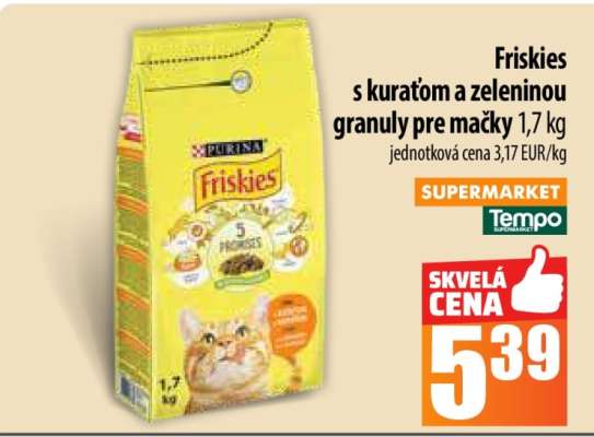 Friskies s kuraťom a zeleninou granuly pre mačky 1,7 kg