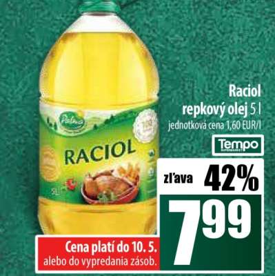 Raciol repkový olej 5 l