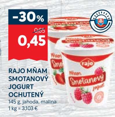 Rajo Mňam Smotanový Jogurt Ochutený