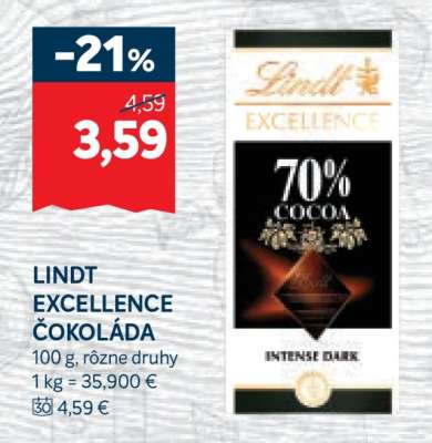 Lindt Excellence čokoláda