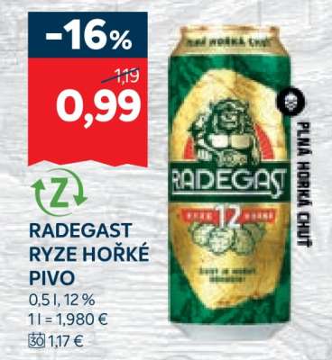 RADEGAST RYZE HOŘKÉ PIVO