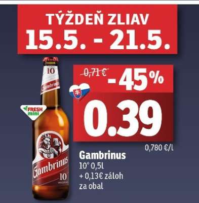 Gambrinus 10% 0,5l