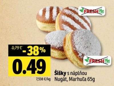 Šišky s náplňou Nugát, Marhuľa 65g