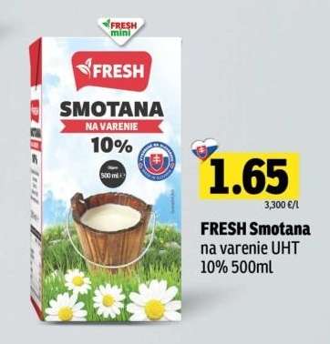 FRESH Smotana na varenie UHT 10% 500ml