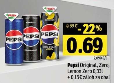 Pepsi Original, Zero, Lemon Zero 0,33l