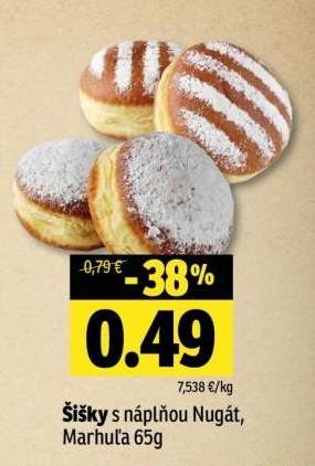 Šišky s náplňou Nugát, Marhuľa 65g