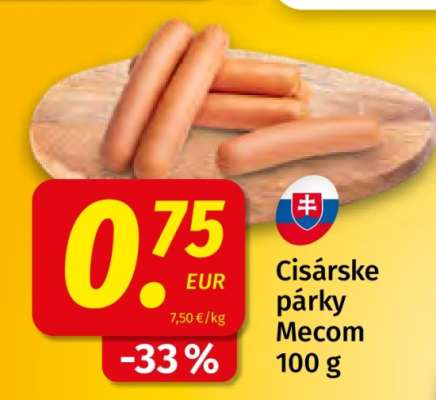 Cisárske párky Mecom 100 g