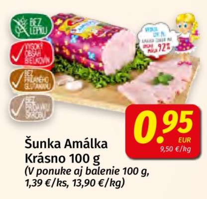 Šunka Amálka Krásno 100 g