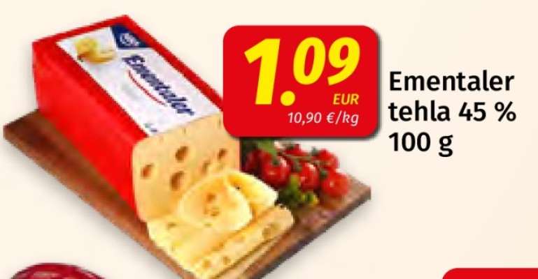 Ementaler tehla 45% 100 g