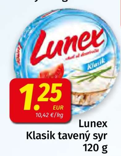 Lunex Klasik tavený syr 120 g