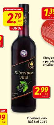 Ríbezľové víno Náš Sad 0,75 l