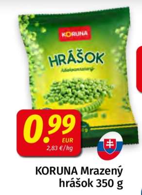 KORUNA Mrazený hrášok 350 g