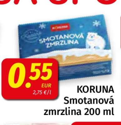 KORUNA Smotanová zmrzlina 200 ml