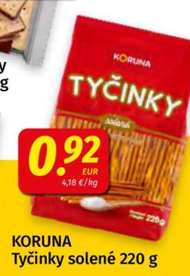 KORUNA Tyčinky solené 220 g