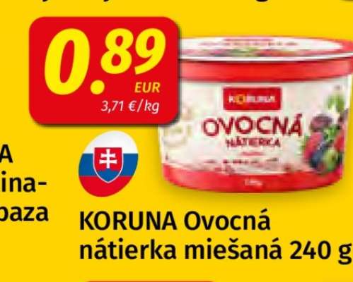 KORUNA Ovocná nátierka miešaná 240 g