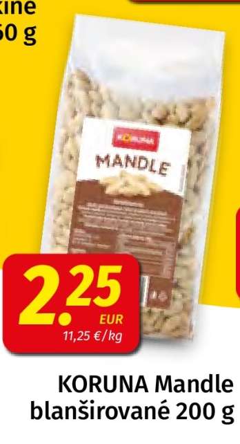 KORUNA Mandle blanšírované 200 g