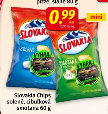 Slovakia Chips solené, cibul'ková smotana 60 g